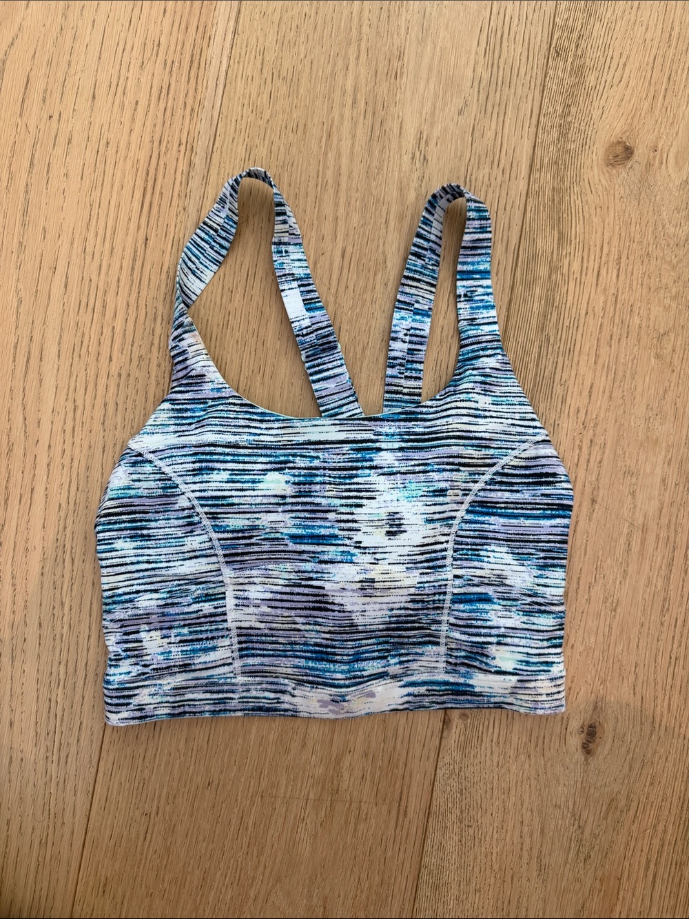 lululemon athletica Blue Multi Striped Sports Bra